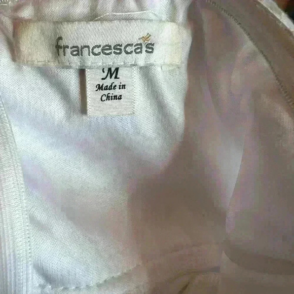 Francesca’s Sz M White Lace Midi Dress Embellished Ruffled Sweetheart A-Line - Picture 5 of 5